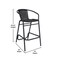Merrick Lane Lille Restaurant Style Barstool with PE Rattan Seat for Indoor/Outdoor Use